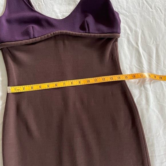 Douglas Hannant Stunning Wool like Scoop Neck Bodycon Pencil Dress Brown Plum 10 - Picture 8 of 15